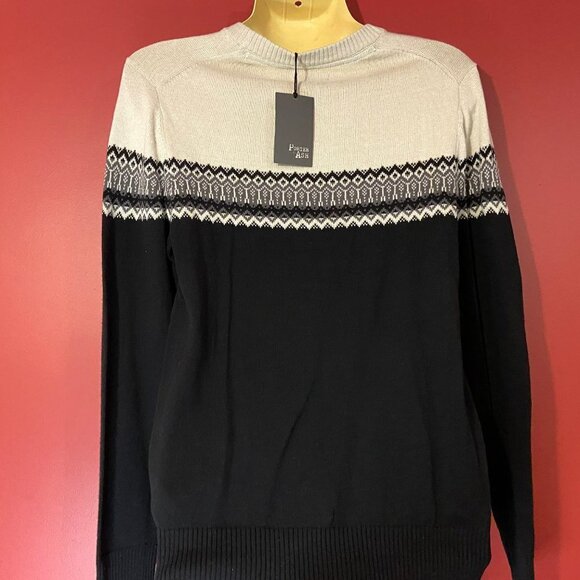 PORTER + ASH Men's Oatmeal / Black Knit Sweater - Size Small - NWT - Picture 2 of 3